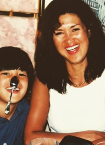 Ross Butler with his mom